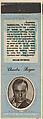 Charles Boyer from Movie Stars Match Cover design series (U21) issued by Diamond Match Company, The Diamond Match Company American, Printed matchbook