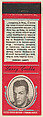 Larry Crabbe from Movie Stars Match Cover design series (U21) issued by Diamond Match Company, The Diamond Match Company American, Printed matchbook