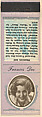 Frances Dee from Movie Stars Match Cover design series (U21) issued by Diamond Match Company, The Diamond Match Company American, Printed matchbook