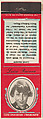 Luise Rainer from Movie Stars Match Cover design series (U21) issued by Diamond Match Company, The Diamond Match Company American, Printed matchbook