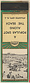 A Popular Spot along the Beach from Atlantic City, Souvenir Views Match Cover series (U40.1), The Diamond Match Company American, Printed matchbook