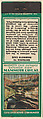 Entrance to Mammoth Cave from Mammoth Cave, Souvenir Views Match Cover series (U40.6), The Diamond Match Company American, Printed matchbook