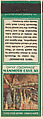 Onyx Colonnade from Mammoth Cave, Souvenir Views Match Cover series (U40.6), The Diamond Match Company American, Printed matchbook