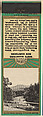 White Mountains, N.H. from New England, Souvenir Views Match Cover series (U40.7), The Diamond Match Company American, Printed matchbook