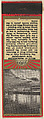 Mills at Manchester from New England, Souvenir Views Match Cover series (U40.7), The Diamond Match Company American, Printed matchbook