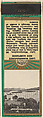 Lake Winnipesaukee, N.H. from New England, Souvenir Views Match Cover series (U40.7), The Diamond Match Company American, Printed matchbook