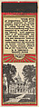 Capitol of New Hampshire from New England, Souvenir Views Match Cover series (U40.7), The Diamond Match Company American, Printed matchbook