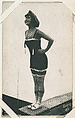 Bathing beauty with hand on hip from Mack Sennett Comedies Arcade series (W423), Commercial photolithograph