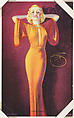 Lady In Red from Glamour Girls series (W424), International Mutoscope Reel Company, Commercial color lithograph