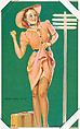 Knee-ding a Lift from All American Girls series (W424), International Mutoscope Reel Company, Commercial color lithograph