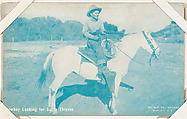 Cowboy Looking for Cattle Thieves from Indians and Western Historical Scenes series (W417), Exhibit Supply Company  American, Commercial color photolithograph