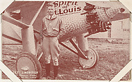 "Plucky" Lindbergh and His Famous Plane "The Spirit of St. Louis" from Lindbergh Exhibit Cards series (W451), Exhibit Supply Company  American, Commercial color photolithograph