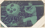 Capt. Charles "Plucky" Lindbergh Tunes His Motor from Lindbergh Exhibit Cards series (W451), Exhibit Supply Company  American, Commercial color photolithograph