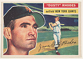 "Dusty" Rhodes, Outfield, New York Giants, from the "1956 Topps Regular Issue" series (R414-11), issued by Topps Chewing Gum Company, Topps Chewing Gum Company  American, Commercial color lithograph
