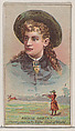 Annie Oakley, Champion Lady Rifle Shot of the World, from the Champions of Games and Sports series (N184, Type 2) issued by W.S. Kimball & Co., W.S. Kimball & Co., Commercial color lithograph
