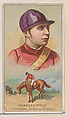 Charles Wood, Champion Jockey of England, from the Champions of Games and Sports series (N184, Type 2) issued by W.S. Kimball & Co., W.S. Kimball & Co., Commercial color lithograph