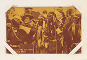 Custer makes "Big Talk" with Indian Chiefs from Western Stars or Scenes Exhibit Cards series (W412), Exhibit Supply Company  American, Commercial color photolithograph