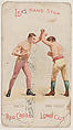 Left Hand Stop, Solomon Smith and Johnny Van Heest, from the Boxing Positions and Boxers series (N266) issued by P. Lorillard Company to promote Red Cross Long Cut Tobacco, P. Lorillard Company  American, Commercial color lithograph