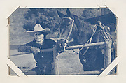 Jack Hoxie in "Bustin' Through" from Western Stars or Scenes Exhibit Cards series (W412), Exhibit Supply Company American, Commercial color photolithograph