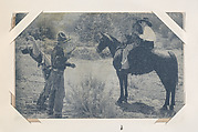 Jack Hoxie and Helen Holmes capturing the cattle thieves from Western Stars or Scenes Exhibit Cards series (W412), Exhibit Supply Company  American, Commercial color photolithograph