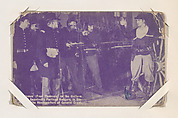 Jesse James (Fred Thomson) in the Uniform of One of Quantrell's Partisan Rangers, is Discovered in the Headquarters of General Grant from Western Stars or Scenes Exhibit Cards series (W412), Exhibit Supply Company American, Commercial color photolithograph
