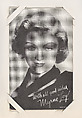 Myrna Loy from Movie Stars Exhibit Cards series (W401), Commercial photolithograph