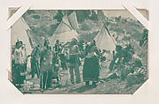 An Indian village scene from "The Pony Express" from Western Stars or Scenes Exhibit Cards series (W412), Commercial color photolithograph