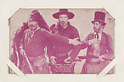 J. Farrell MacDonald, Tom Santschi and Frank Campeau in "Three Bad Men" from Western Stars or Scenes Exhibit Cards series (W412), Commercial color photolithograph