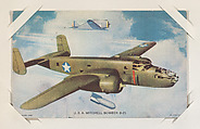 U. S. A. Mitchell Bomber B-25 from Military cards series (W615), International Mutoscope Reel Company, Commercial color photolithograph