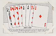 Men's Card from Exhibit Playing Cards Poker Hands (W437), Exhibit Supply Company American, Commercial color photolithograph