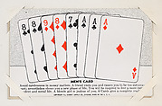 Men's Card from Exhibit Playing Cards Poker Hands (W437), Exhibit Supply Company American, Commercial color photolithograph
