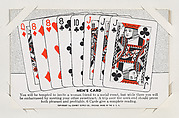 Men's Card from Exhibit Playing Cards Poker Hands (W437), Exhibit Supply Company American, Commercial color photolithograph
