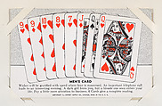 Men's Card from Exhibit Playing Cards Poker Hands (W437), Exhibit Supply Company American, Commercial color photolithograph