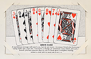 Men's Card from Exhibit Playing Cards Poker Hands (W437), Exhibit Supply Company American, Commercial color photolithograph