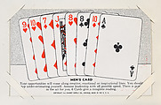 Men's Card from Exhibit Playing Cards Poker Hands (W437), Exhibit Supply Company American, Commercial color photolithograph