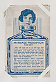 Marriage Prescription for Men from Exhibit Comics Cards (W431), Exhibit Supply Company American, Commercial color photolithograph
