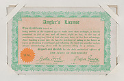 Angler's License from Exhibit Comics Cards (W431), Exhibit Supply Company  American, Commercial color photolithograph