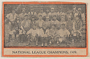 Team portrait of 1909 National League Champions, from the Baseball Players set (W500) (Orange Borders), Commercial photolithograph