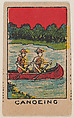 Canoeing trade card (W500), Mayfair Novelty Co., Commercial color lithograph reproducing drawing