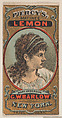Mary Anderson, Actress, Percy's Lemon, G.W. Barlow, New York, trade card (W500), Commercial color lithograph