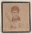 Delehanty, Detroit. Amer. from the Jay S. Meyer Base Ball Snap Shots candy series (W555), Jay S. Meyer Confectioners, Philadelphia American, Commercial photolithograph