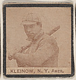 Kleinow, N. Y. Amer. from the Jay S. Meyer Base Ball Snap Shots candy series (W555), Jay S. Meyer Confectioners, Philadelphia American, Commercial photolithograph