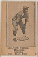 Milton Stock, Brooklyn Infielder, Baseball photos strip cards -- Brooklyn Dodgers (W504), Universal Toy & Novelty Manufacturing Company American, Commercial photolithograph