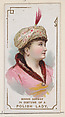 Minnie Conway in Costume of a Polish Lady, from the set Actors and Actresses, First Series (N70) for Duke brand cigarettes, W. Duke, Sons & Co. American, Commercial color lithograph