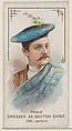 Tearle Dressed as Scotch Chief of the 18th Century, from the set Actors and Actresses, First Series (N70) for Duke brand cigarettes, W. Duke, Sons & Co. American, Commercial color lithograph
