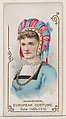 Janauscheck in European Costume from 1485-1510, from the set Actors and Actresses, First Series (N70) for Duke brand cigarettes, W. Duke, Sons & Co. American, Commercial color lithograph