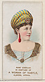 Rose Coghlan in Costume of a Woman of Kabyle, Algiers, Africa, from the set Actors and Actresses, First Series (N70) for Duke brand cigarettes, W. Duke, Sons & Co. American, Commercial color lithograph