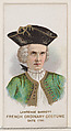 Lawrence Barrett in French Ordinary Costume of 1730, from the set Actors and Actresses, First Series (N70) for Duke brand cigarettes, W. Duke, Sons & Co.  American, Commercial color lithograph