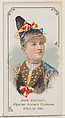 Sadie Martinot in Algerian Ancient Costume that is Still in Use, from the set Actors and Actresses, First Series (N70) for Duke brand cigarettes, W. Duke, Sons & Co. American, Commercial color lithograph