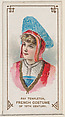 Fay Templeton in a French Costume of the 15th Century, from the set Actors and Actresses, First Series (N70) for Duke brand cigarettes, W. Duke, Sons & Co. American, Commercial color lithograph